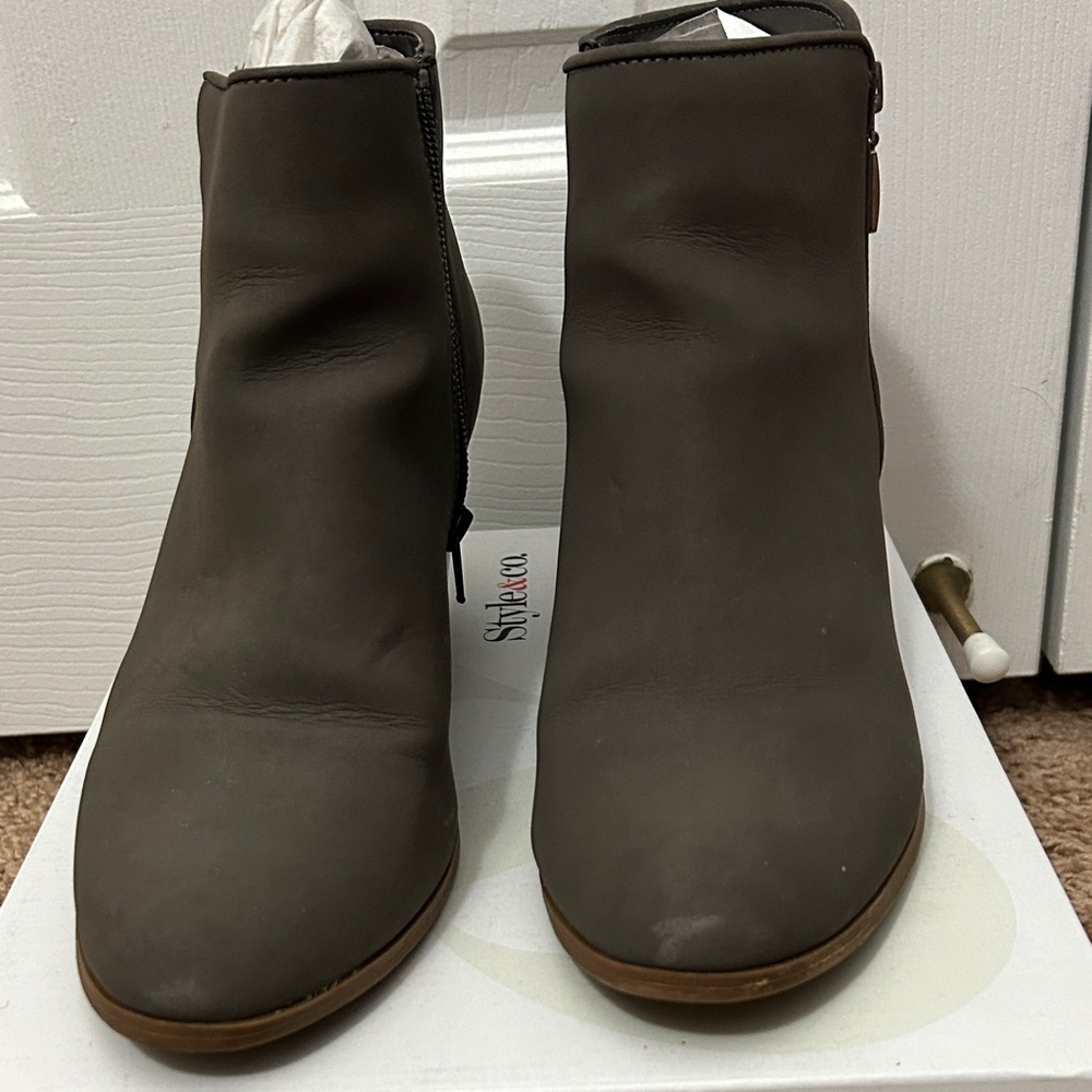 Style & Co. Charcoal Ankle Booties